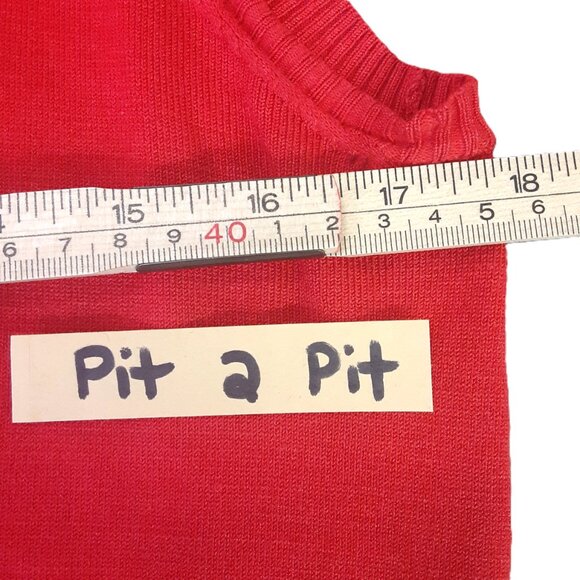 Judith Hart Silk Knit Blouse L Sleeveless Pullover Red Holiday Party Minimalist - Picture 6 of 6